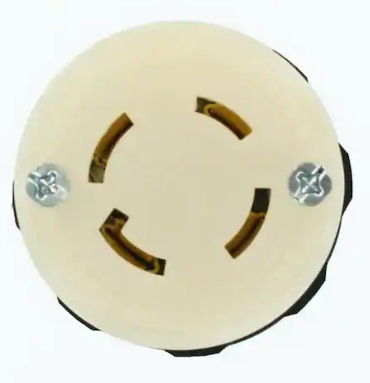 Leviton 30 Amp 125/250-Volt Locking Connector, Black and White 2713-CS