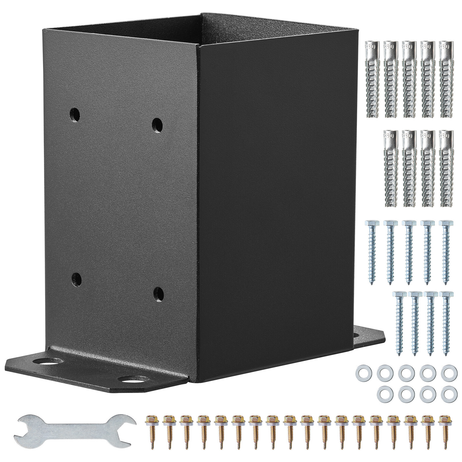 VEVOR 2 Pack 4×4 Post Base Brackets Heavy Duty Wood Post Fence Post Anchor