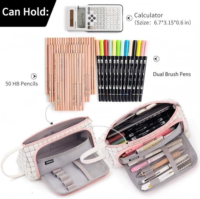 EASTHILL Large Capacity Colored Canvas Storage Pouch Marker Pen Pencil Case S…