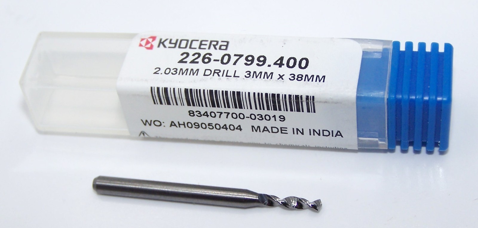 226-0799.400 Kyocera 2.03mm Carbide Drill 2 Flute 0.0799″ Diameter 0.400″ Flute