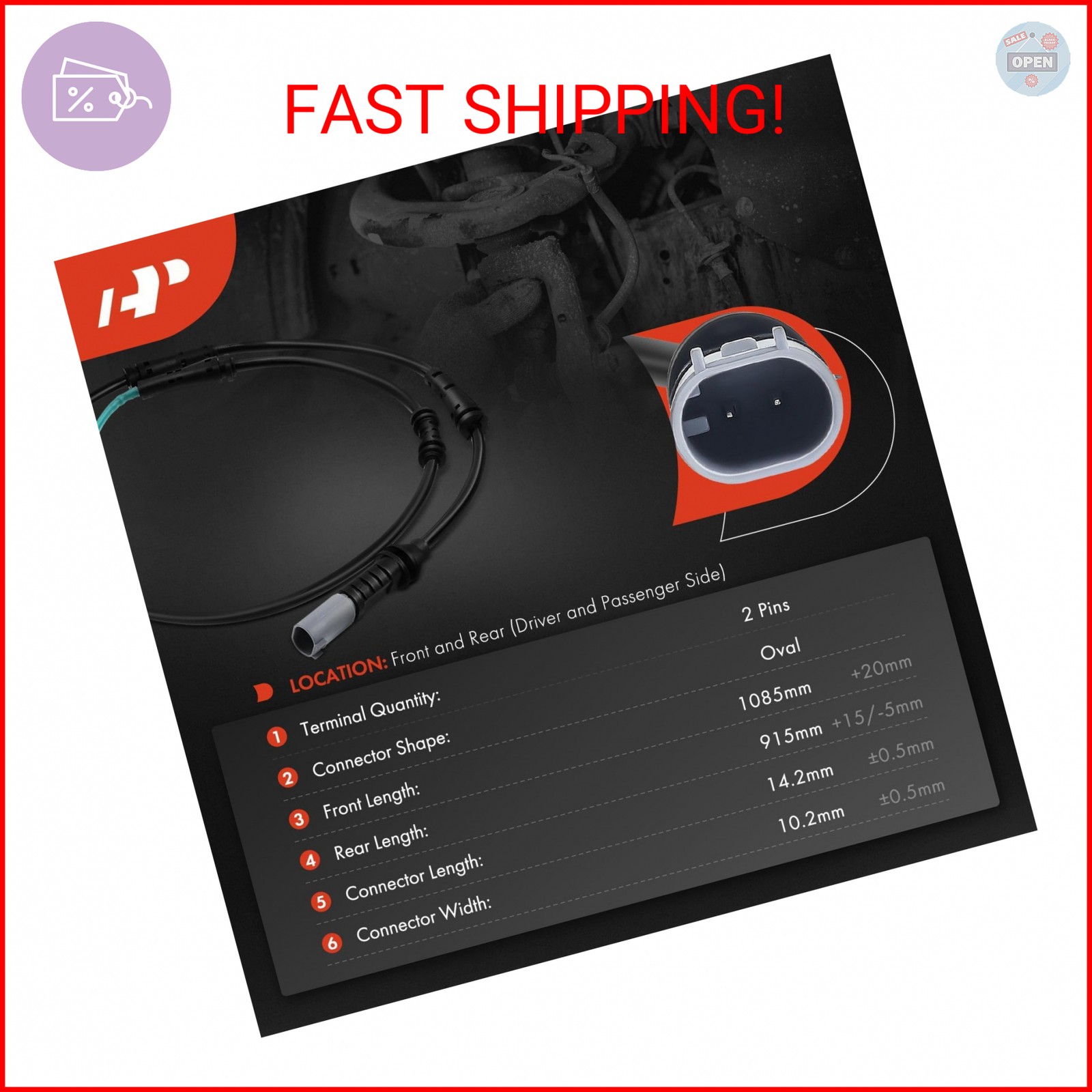 A-Premium Front and Rear Disc Brake Pad Wear Sensors Compatible with BMW 528i, 5