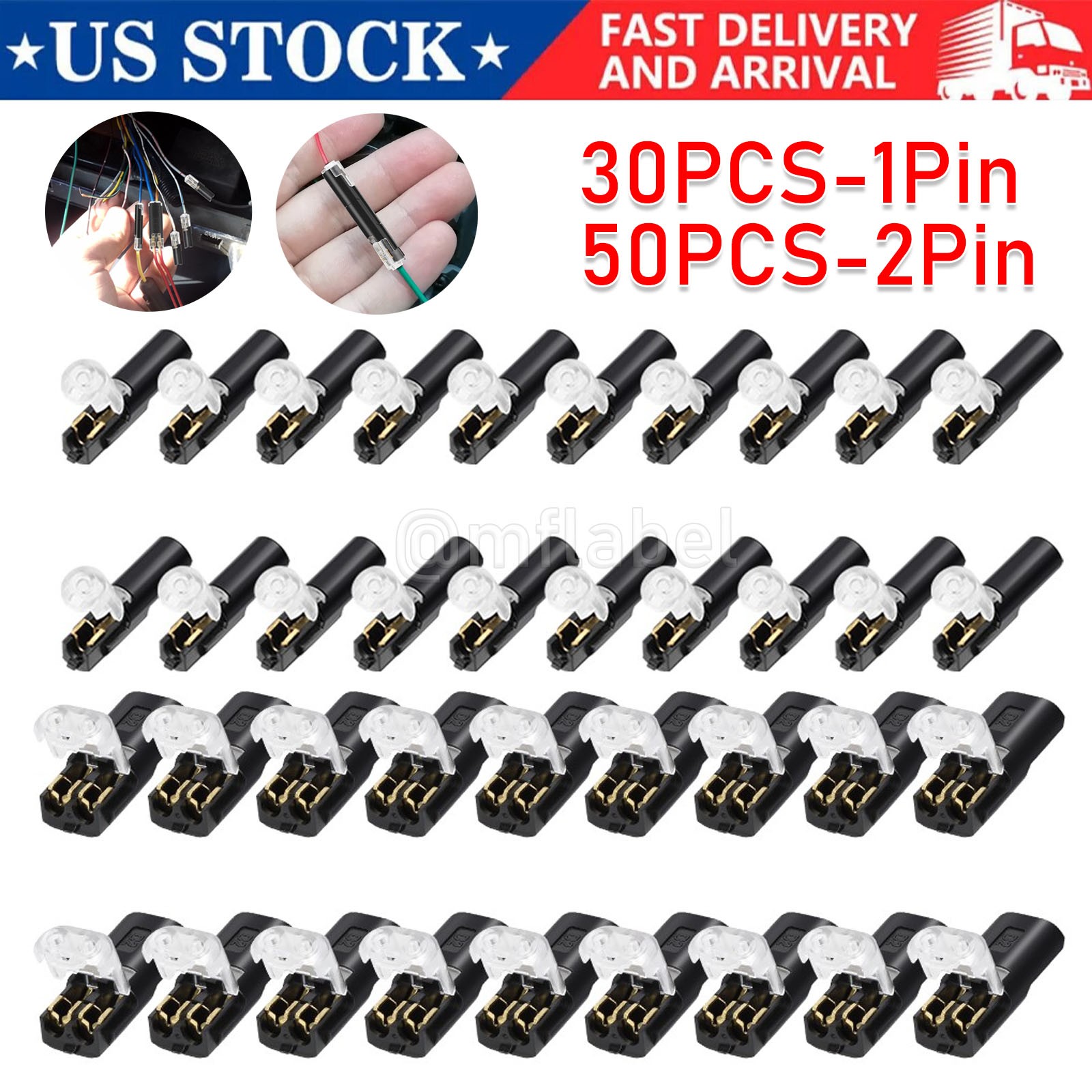 80 PCS Plug-In Quick Wire Connectors, Reusable Clamp Terminal Blocks for Cables