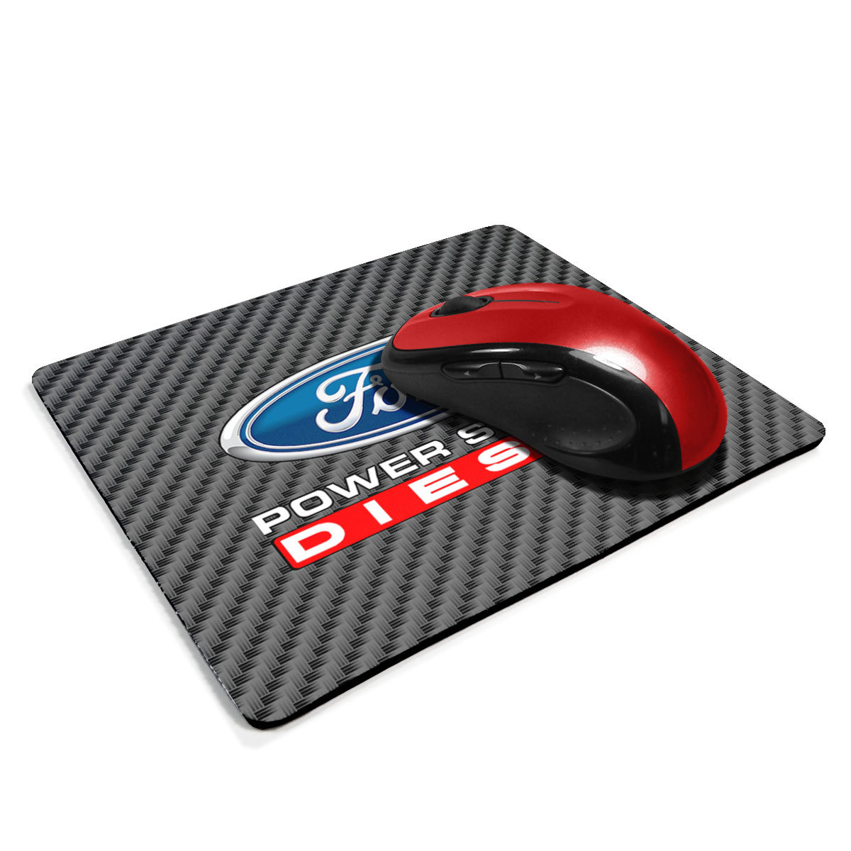 Ford Power Stroke Diesel Black Carbon Fiber Texture Graphic PC Mouse Pad