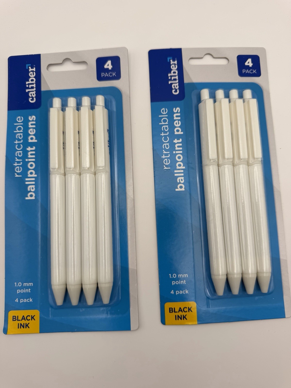 Set Of 2 Caliber Retractable Ballpoint Pens 1.0mm Black Ink 4 Pack #503380