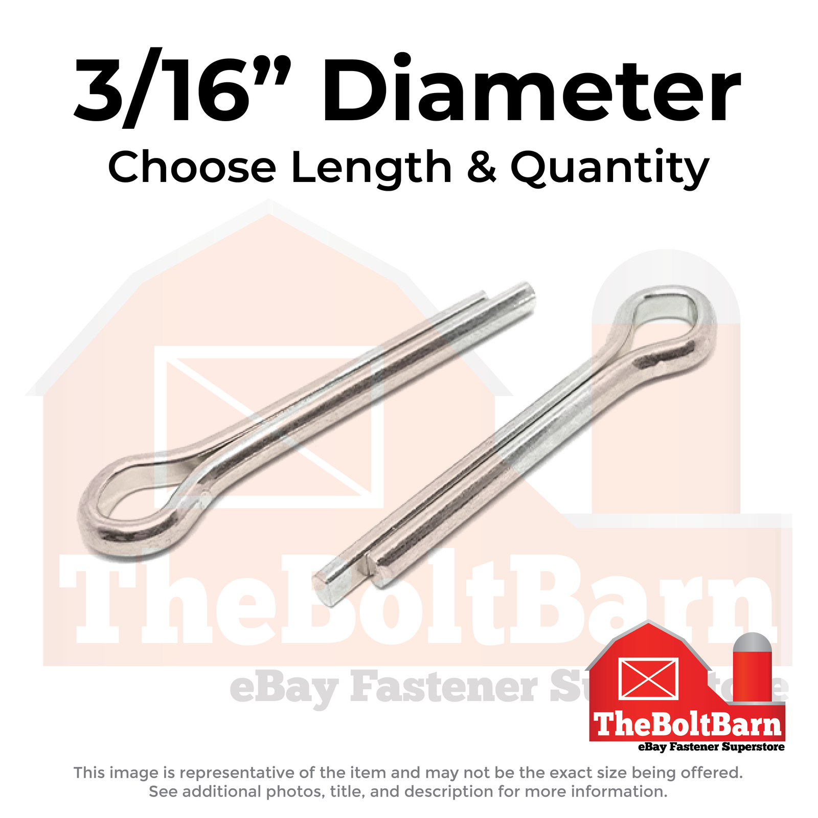 3/16″ Stainless Extended Prong Cotter Pin (Choose Length & Qty)