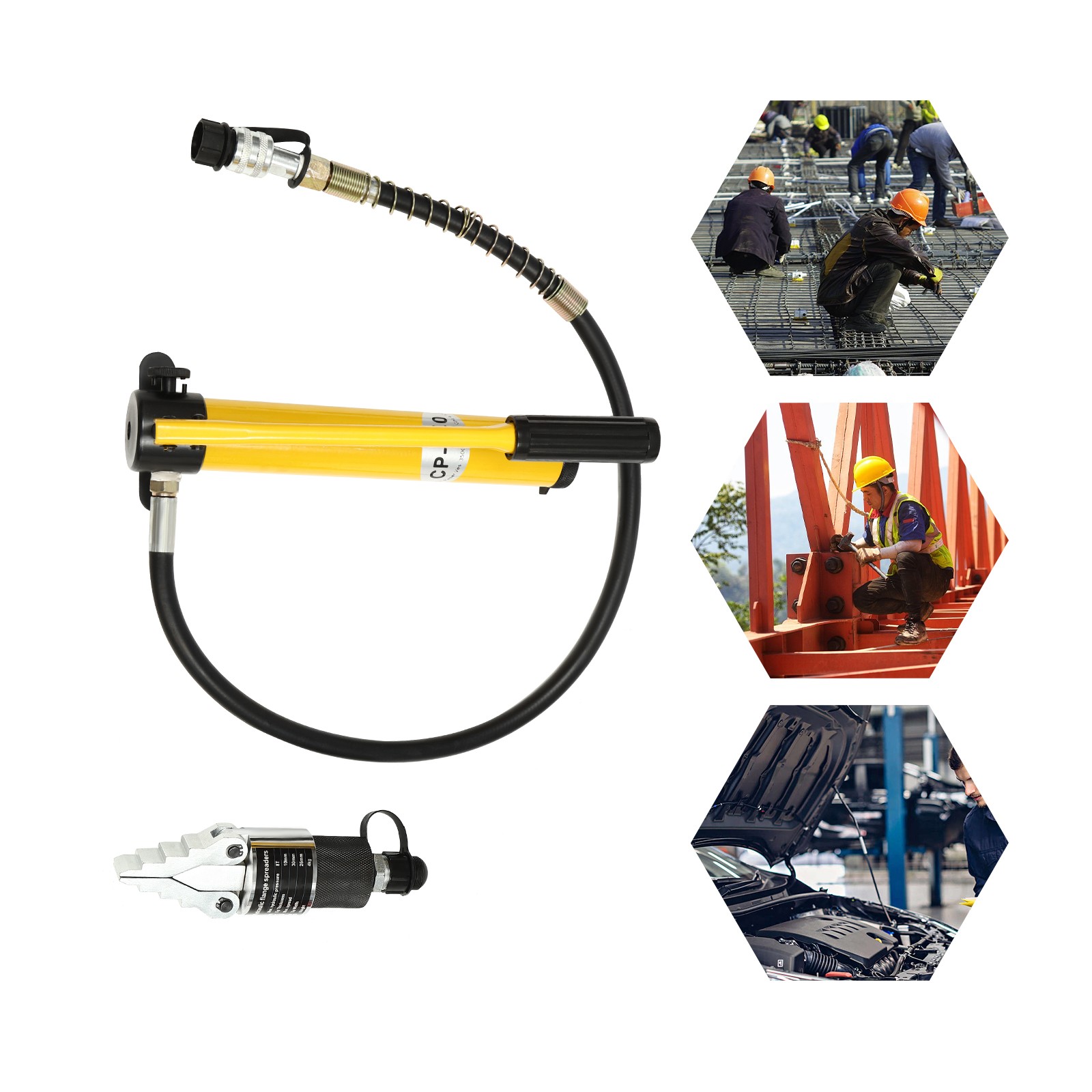 8T Hydraulic Expander Flange Spreader Pipe Repair Tool w/ Manual Hydraulic Pumps