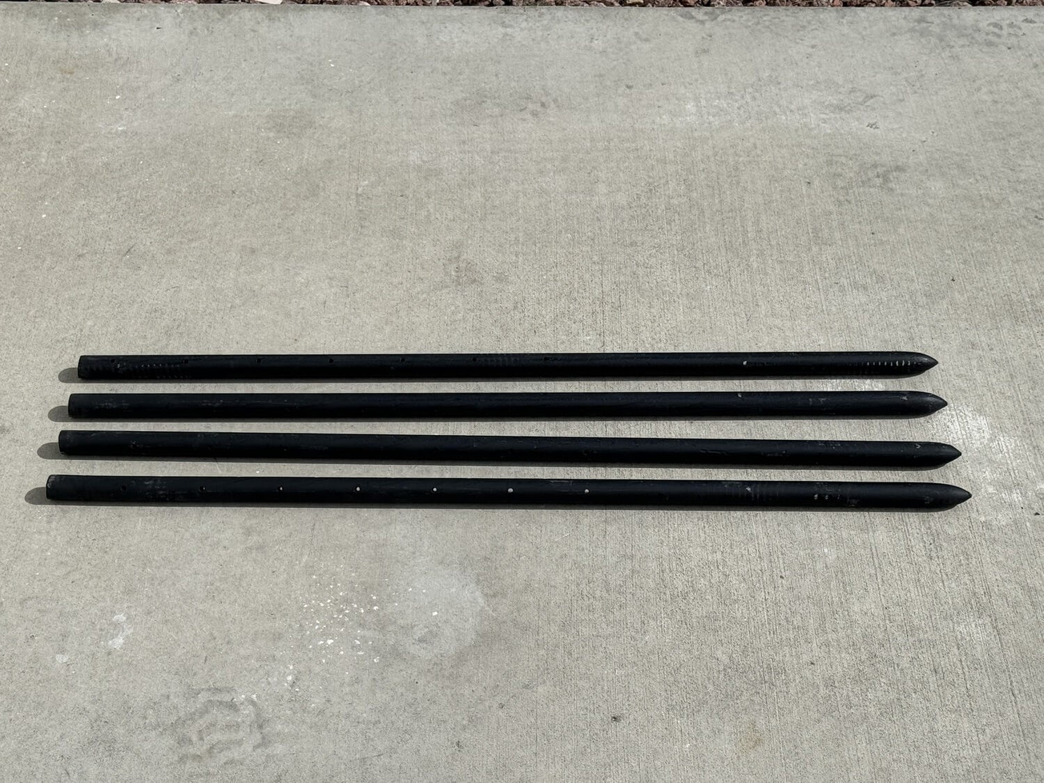 BULK 36″ Round Steel Concrete Form Stakes w/ Nail Holes – 1″ Diameter -Sandbaggy