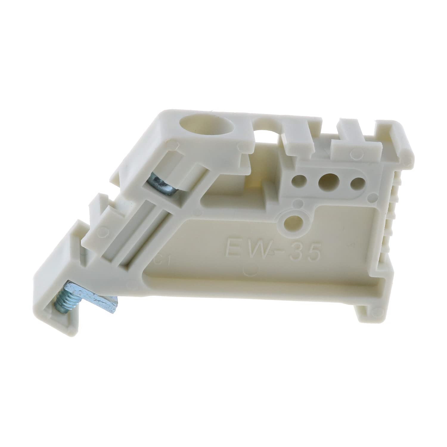 20PCS DIN Rail End Clamps EW35 White 35mm Terminal Block Stoppers End Stops