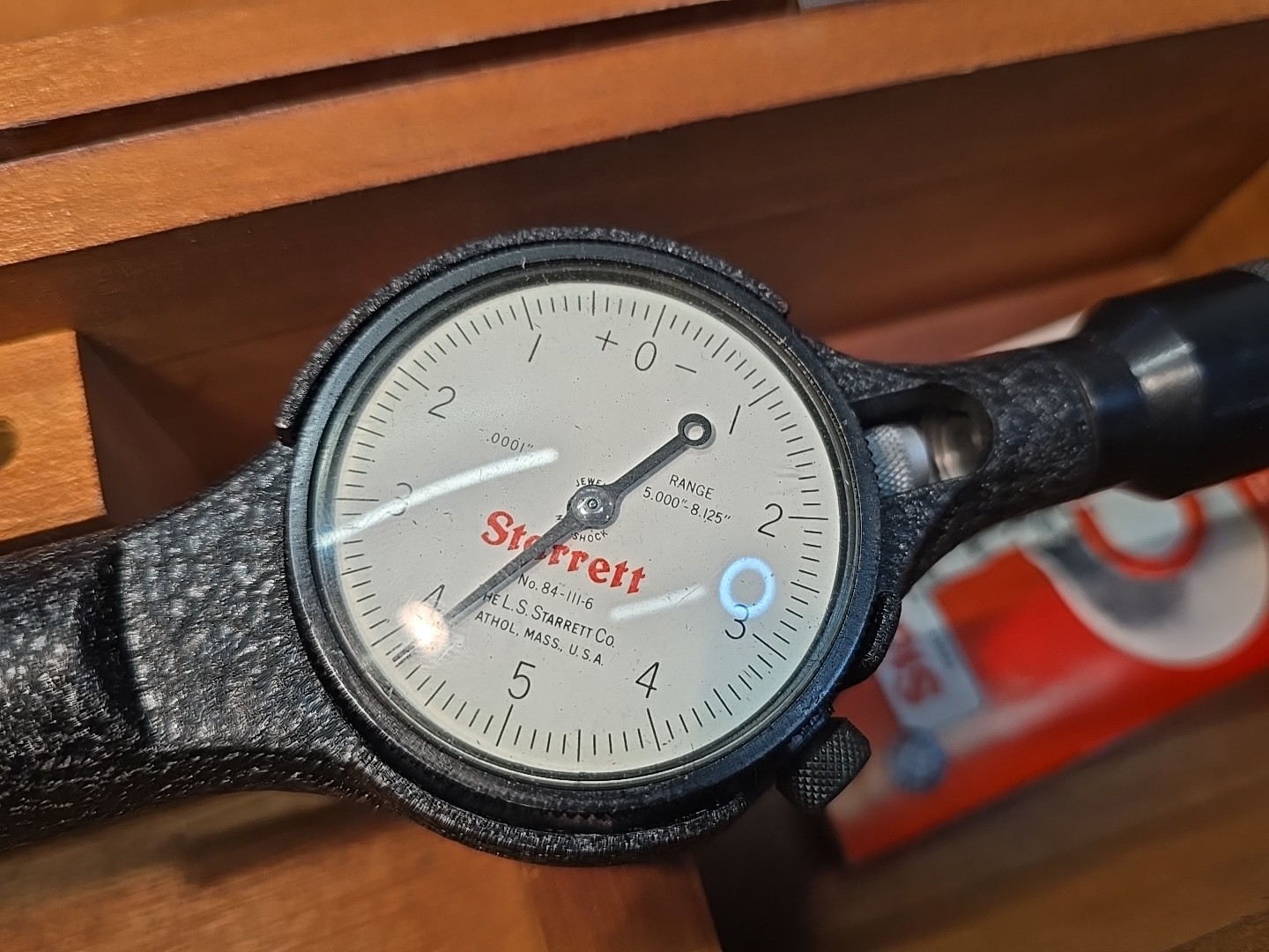 Starrett No. 84-111-6 Dial Bore Gage 5.000″-8.125″ Range, .0001 Resolution *MINT