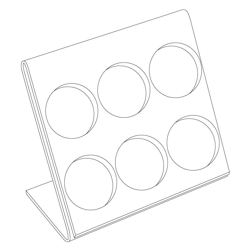 Clear Acrylic Jewelry Gem Jar Bead Holder Organizer Stand Display ~ Holds 6 Jars