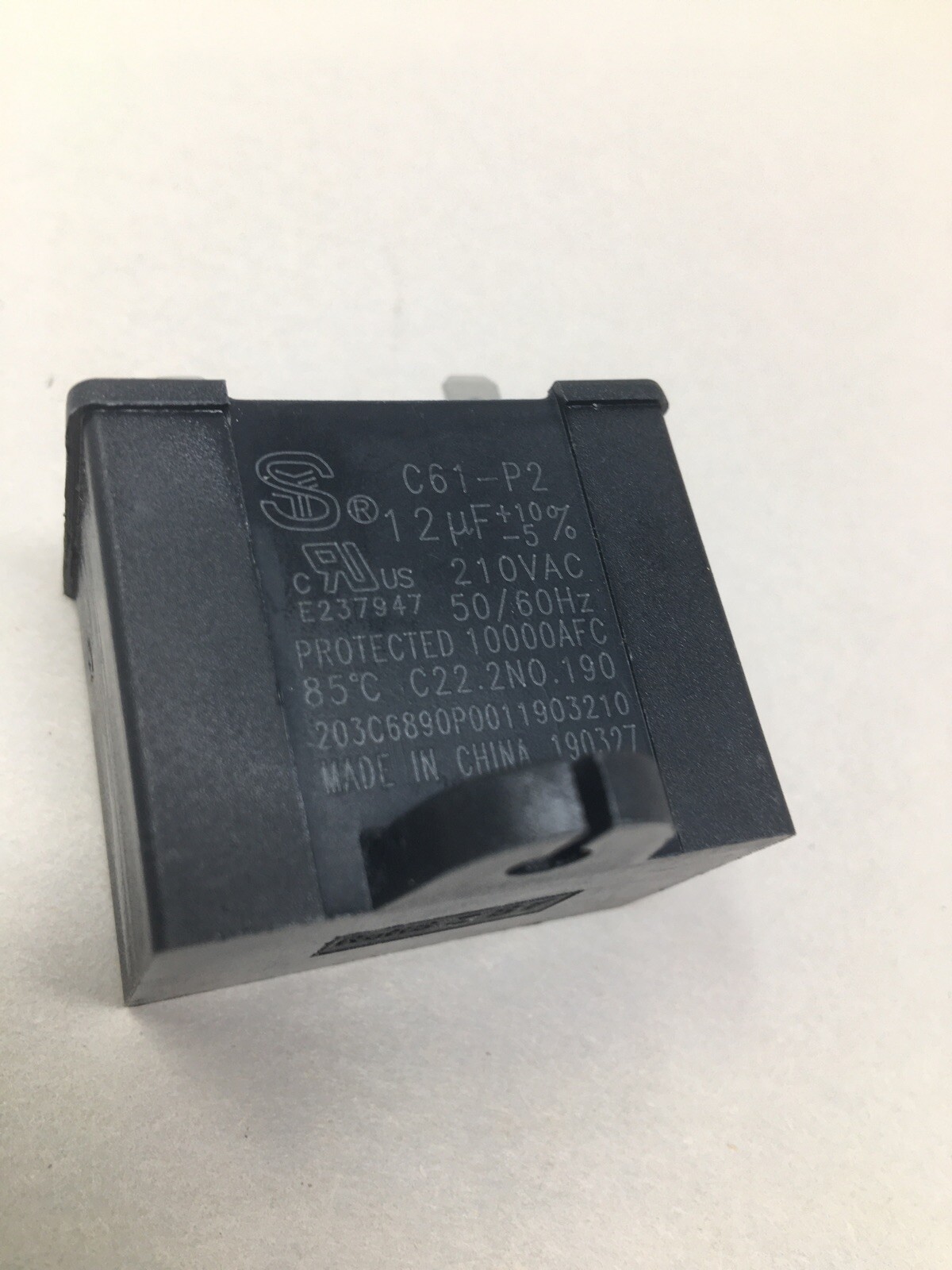 New C61-P2 Capacitor 12 uF, 210VAC, 50/60Hz, 10000AFC 85° C22.2NO.190