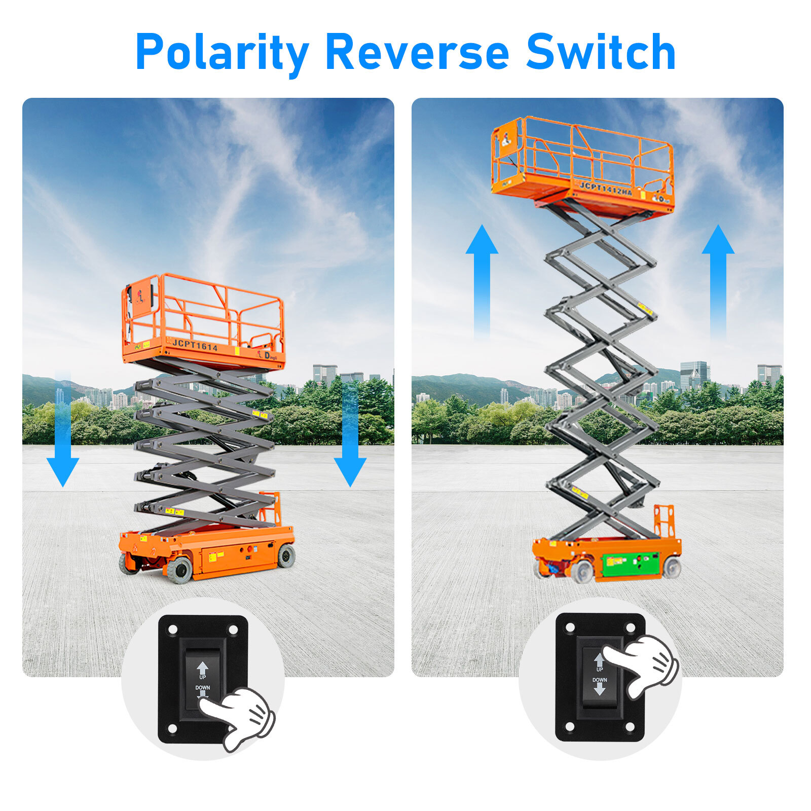 30A DPDT Momentary Reverse Switch, Up Down Polarity Reversing Switch for Trailer