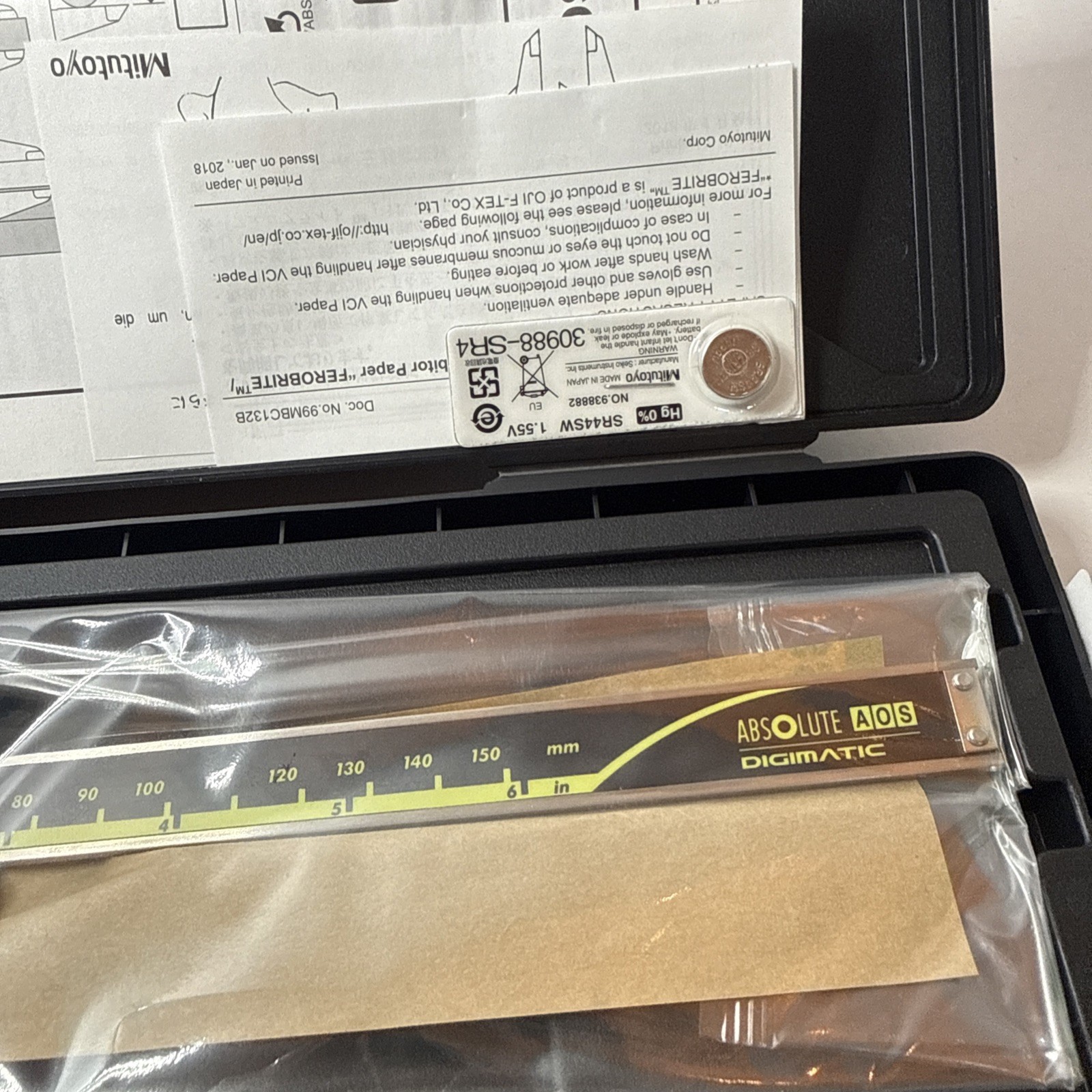 Mitutoyo 500-196-30 Absolute Digimatic Caliper, 0-6″ / 0-150mm