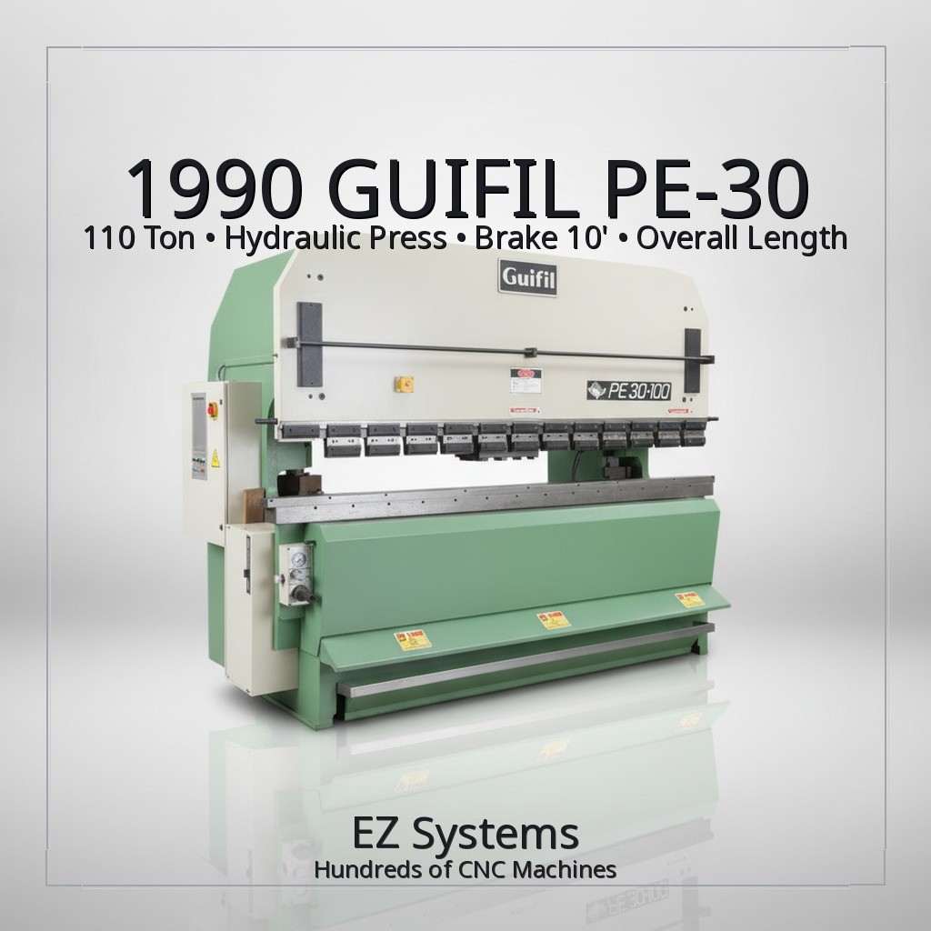 1990 GUIFIL PE-30 110 Ton Hydraulic Press Brake 10′ Overall Length