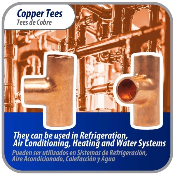 Appli Parts AP-T014B10 1/4in Wrot Copper Tee CxCxC Connections for…