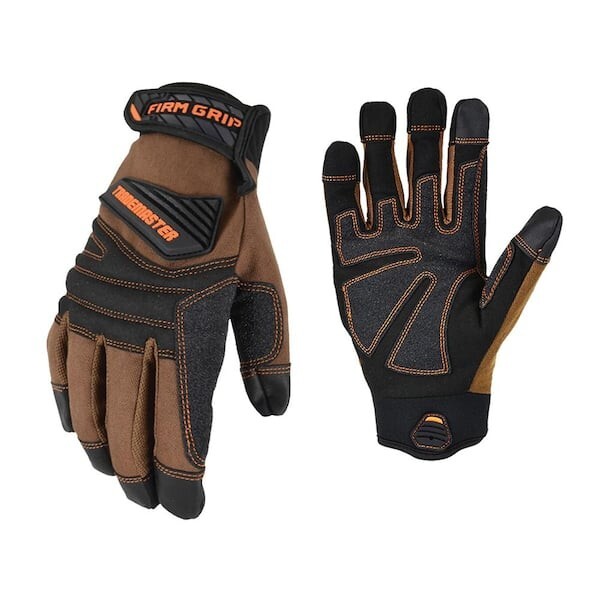 Firm Grip Trademaster Padded Knuckles & Touchscreen Tan Duck Canvas Work Gloves