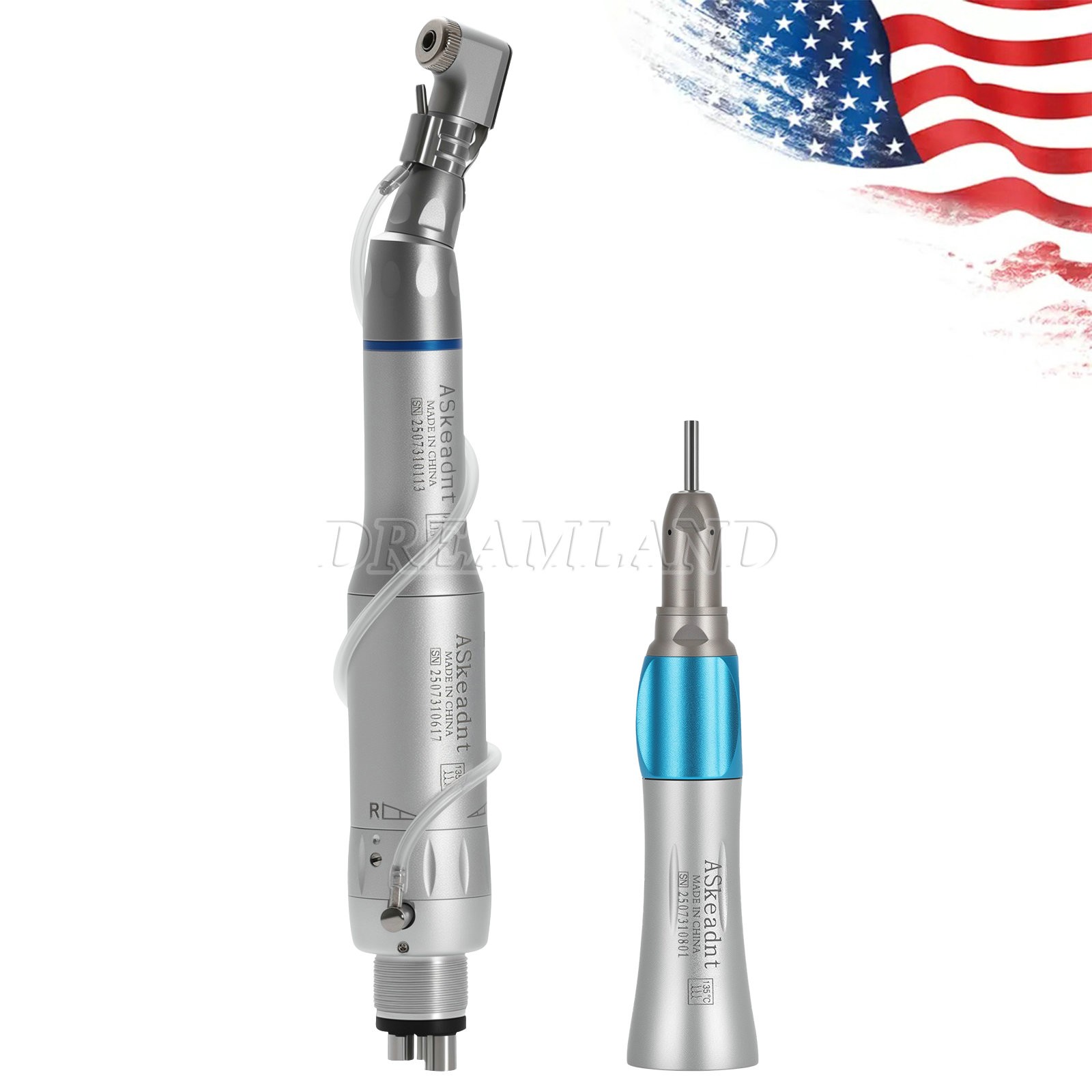1-10 Dental Low Speed Handpiece Contra Angle Straight Air Motor Micromotor 2/4H