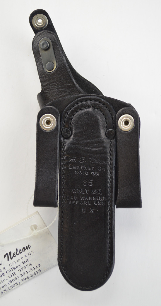 A. E. Nelson Leather 85 RH Paddle Holster Colt 380 (310)