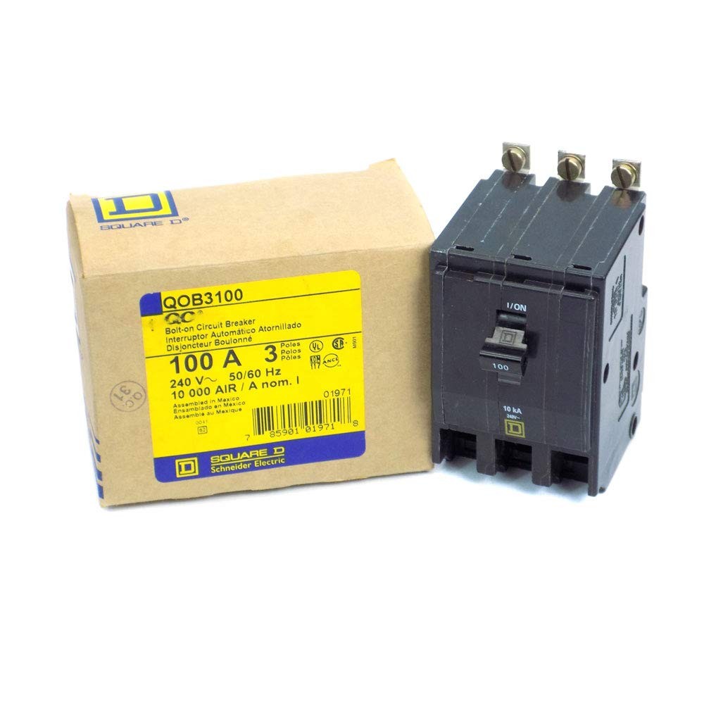 NIB – Square D – QOB3100 – Mini Circuit Breaker, Qo, 100A, 3 Pole, 120/240Vac