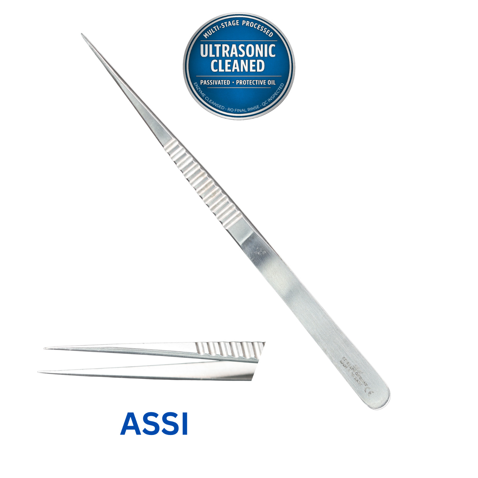 ASSI ASS.JFS3 Suture Tying Forceps, 0.3mm Diameter with Platform, 13.5cm