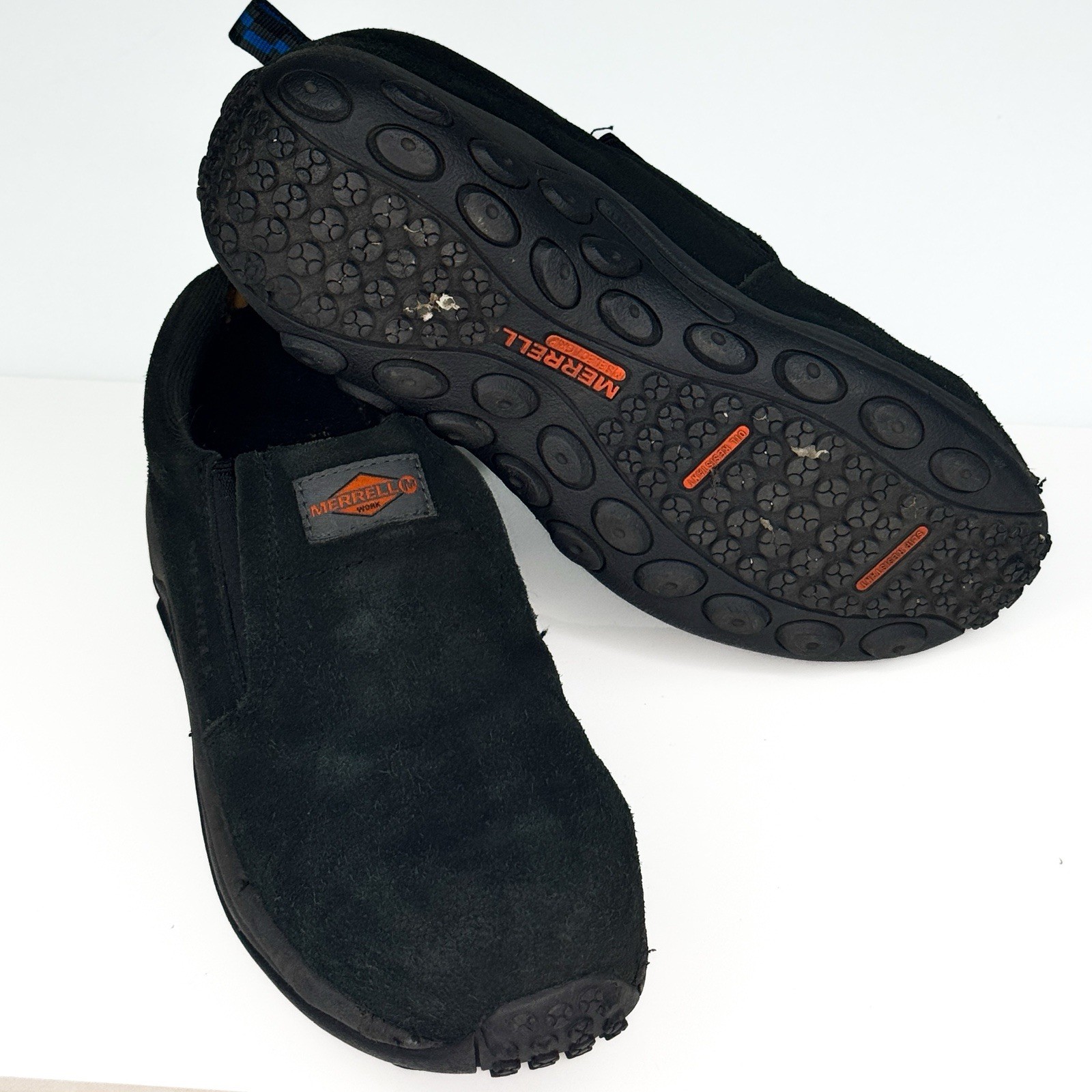 Merrell Work Jungle Moc Composite Toe Slip Resistant Black Suede Shoes Mens 10M