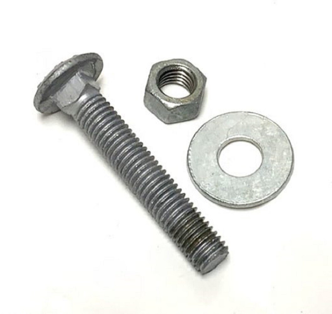 125 Hot Dipped Galvanized Carriage Bolts 5/16-18 X 3 With Flat Washers & Nuts