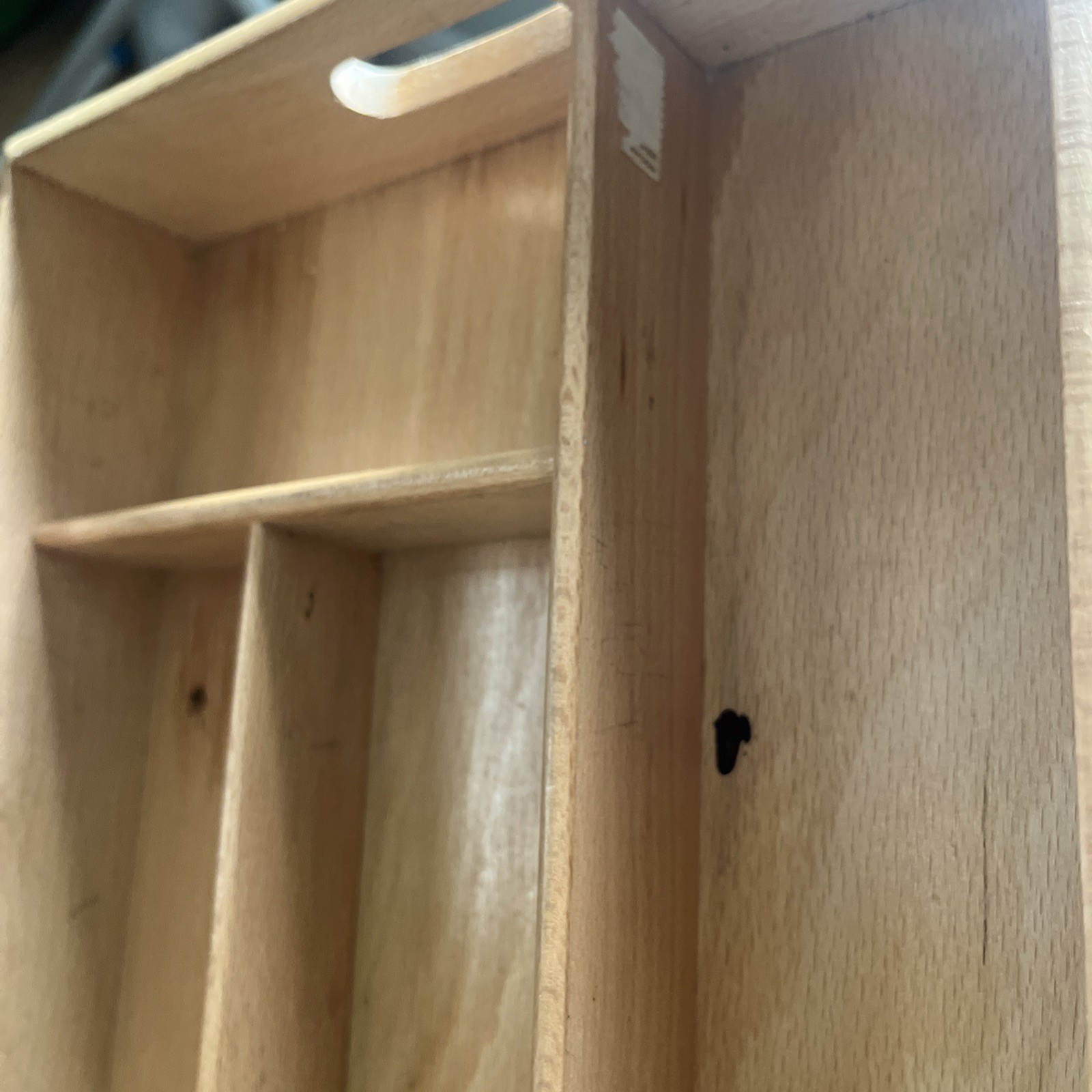Vintage Beech Wood Divided Drawer Organizer Tray Dovetail Made In Romania»