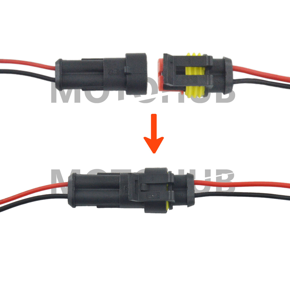 10x Waterproof Electrical Wire Connector Plug Cable Superseal Amp/Tyco 2Pin 12V