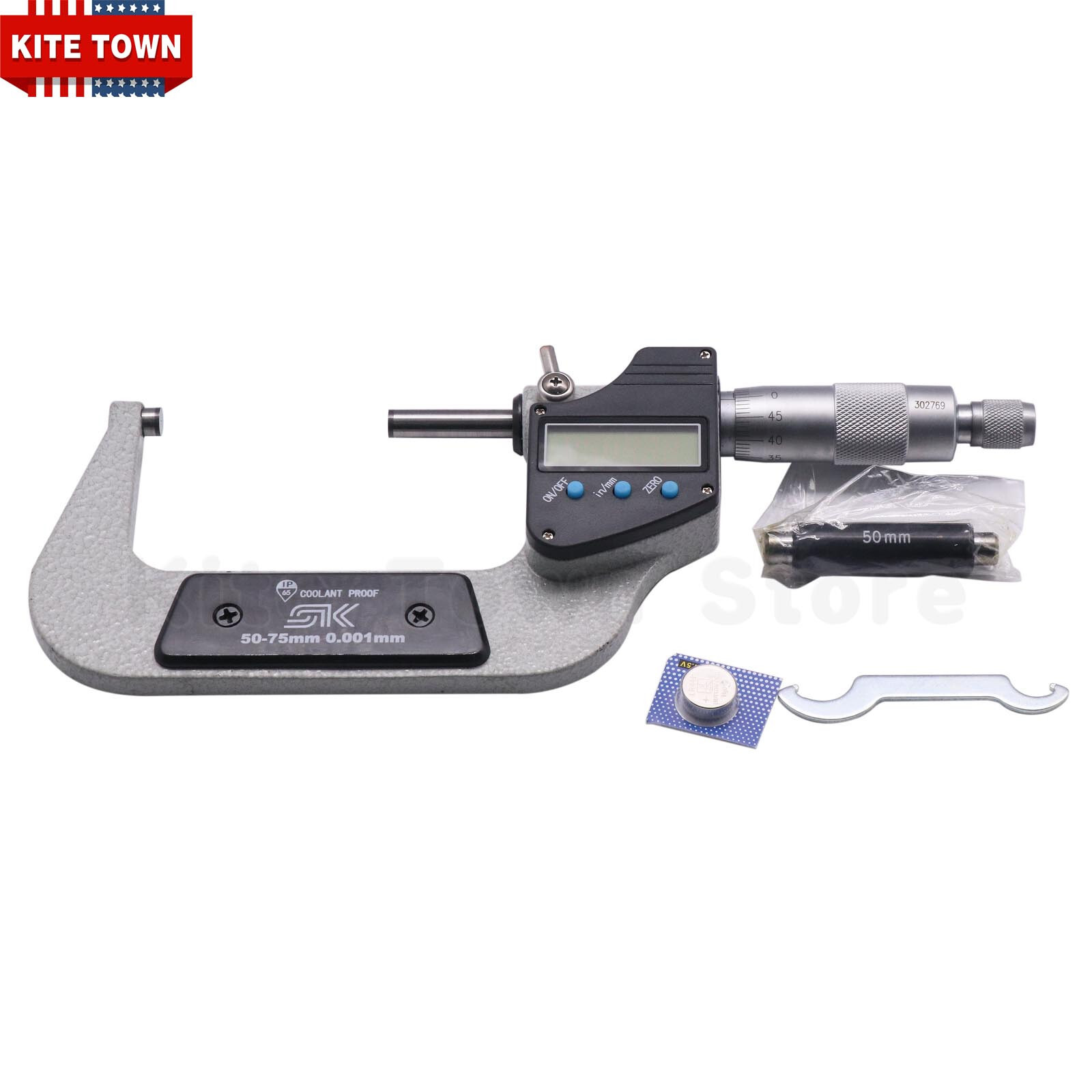 2″-3″/50-75mm 0.00005″/0.001mm Digital Electronic Outside Micrometer IP65