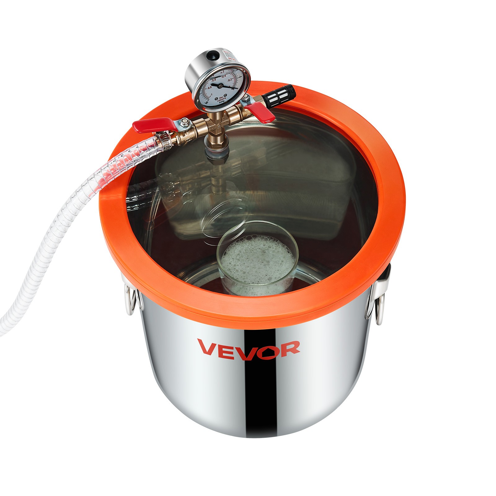VEVOR 3.5 CFM Single Stage Vacuum Pump 3 Gallon Stainless Degassing Chamber Kit
