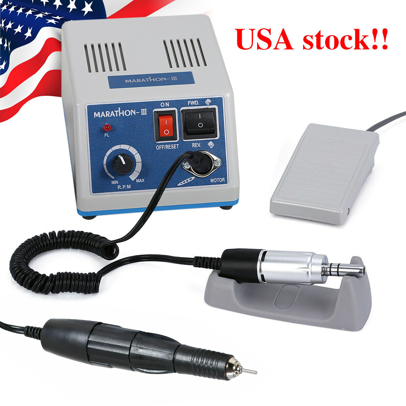 Dental Lab Marathon Electric Micromotor Polishing Unit + 35K rpm Motor Handpiece