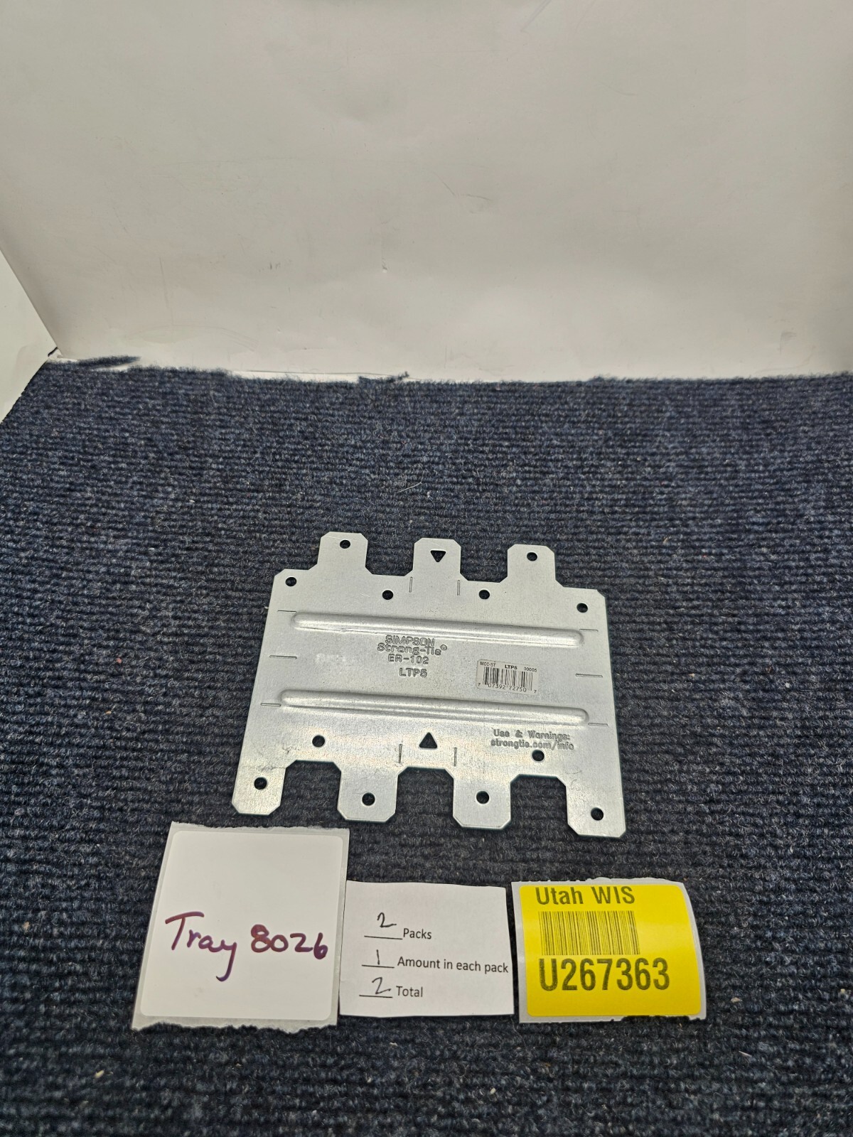 (QTY 2) Simpson Strong Tie 234762 Lat Tie Plate – 4.5 X 5.12 In. 20 Gauge, LTP5