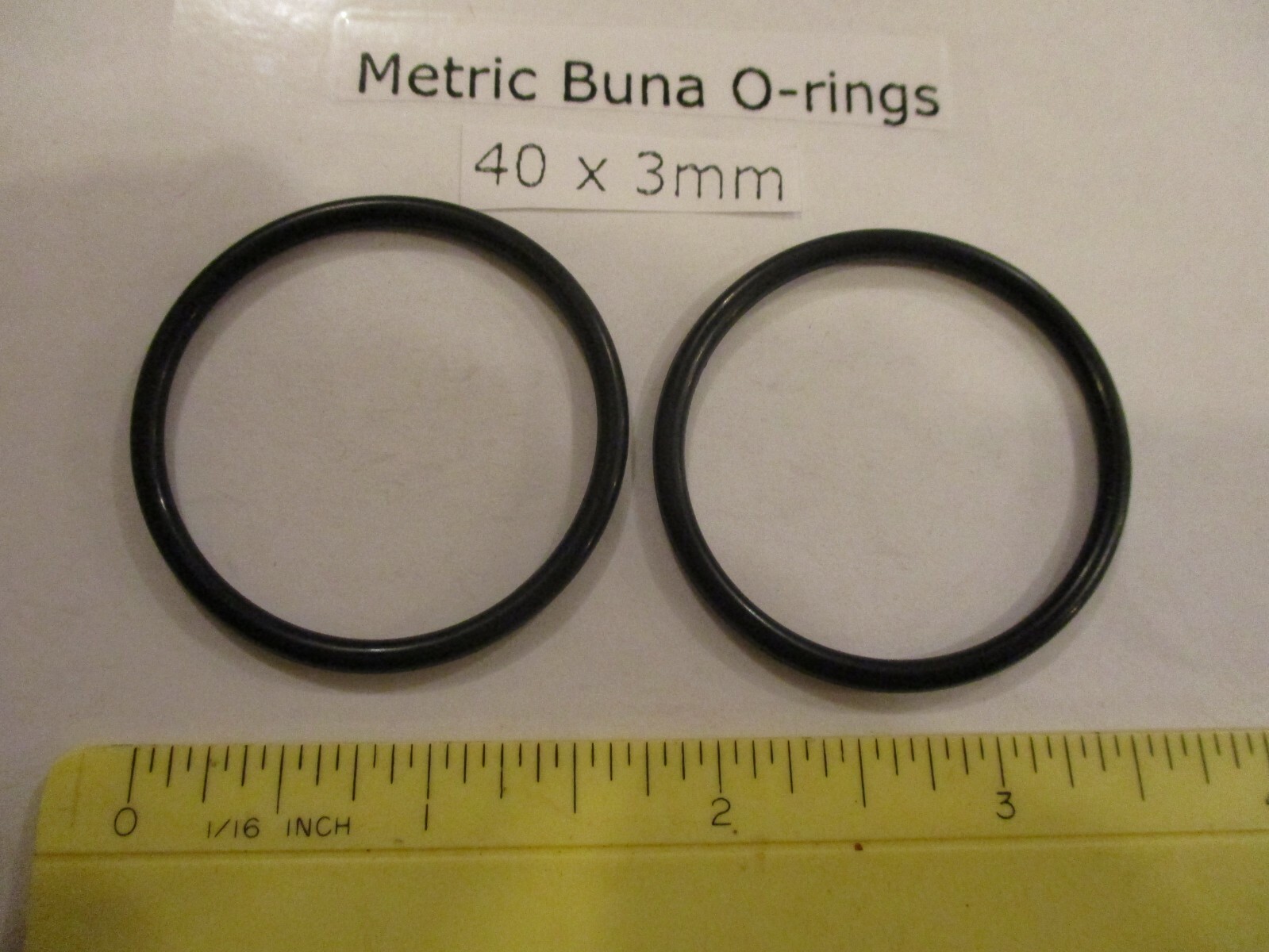 40mm ID x 46mm OD x 3mm thick O-ring. Buna-70. Quan 2.