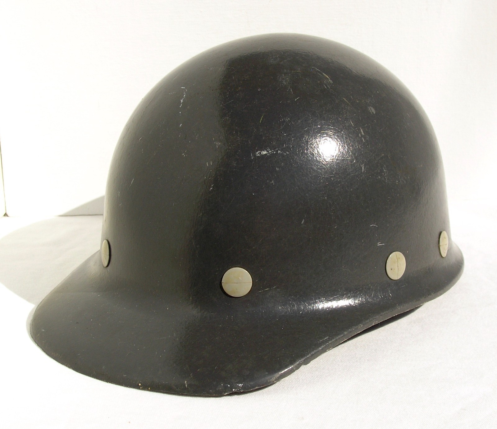 Vintage Fibre Metal Gray Fiberglass Duckbill Hard Hat w/Liner
