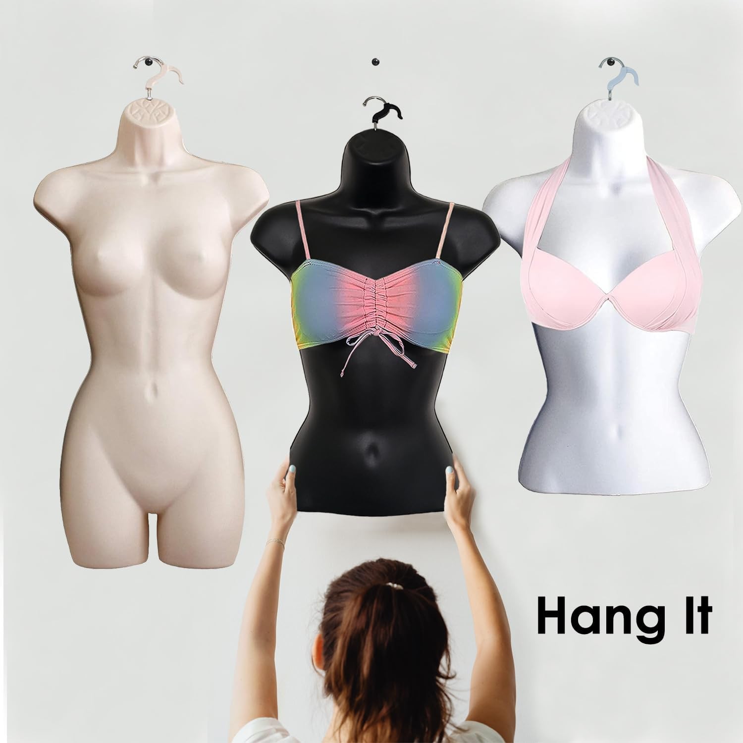 Lightweight Stackable Flesh Mannequin Clothing Form for Display and Storage