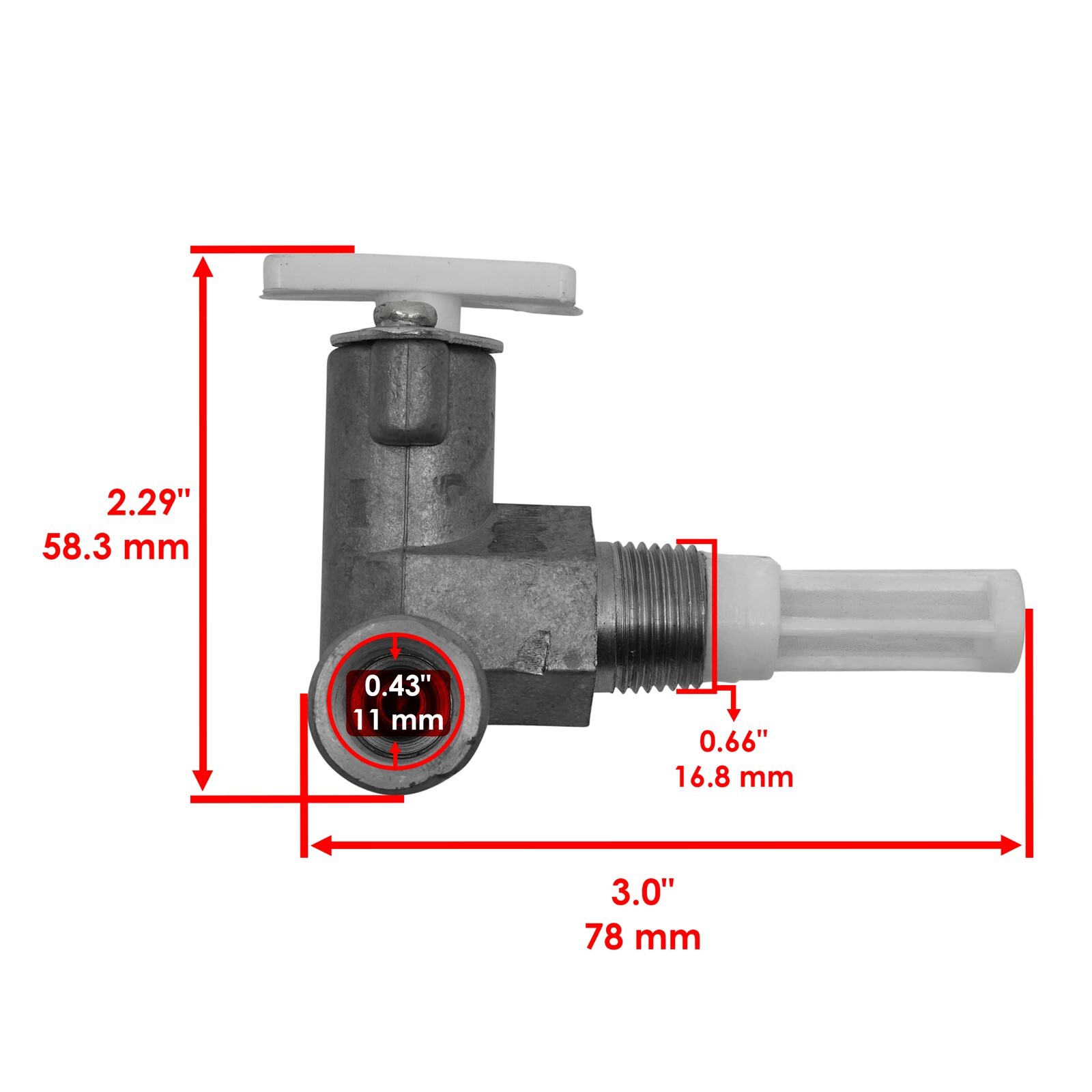 Caltric Fuel Tank Shut Off Valve For Massey Ferguson 135 158 165 175 255 285