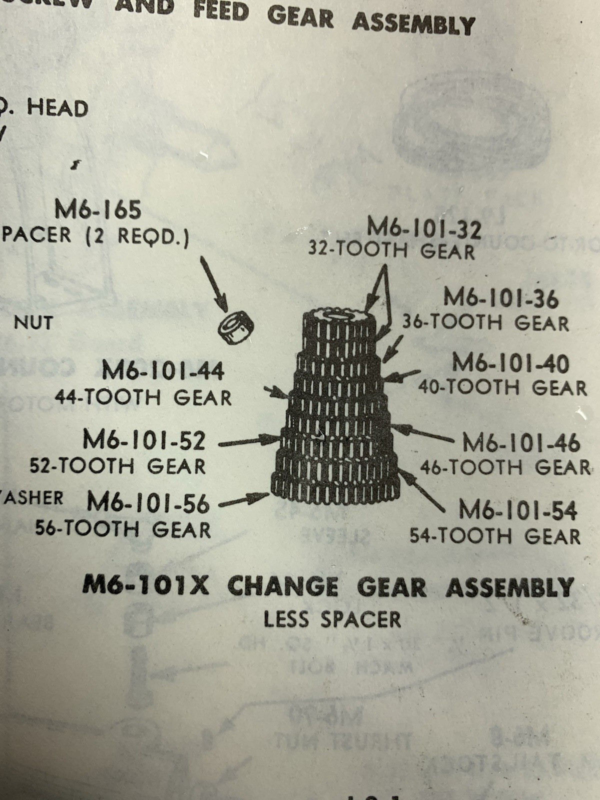 Atlas 618 Gear set unused original set of 9