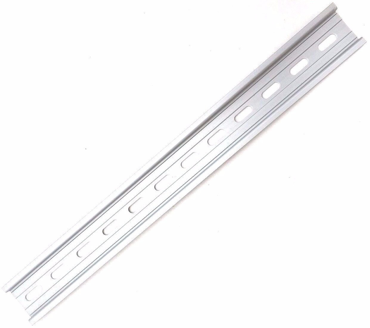 1 Piece DIN Rail Slotted Aluminum RoHS 12″ Inches Long 35mm 7.5mm T&G