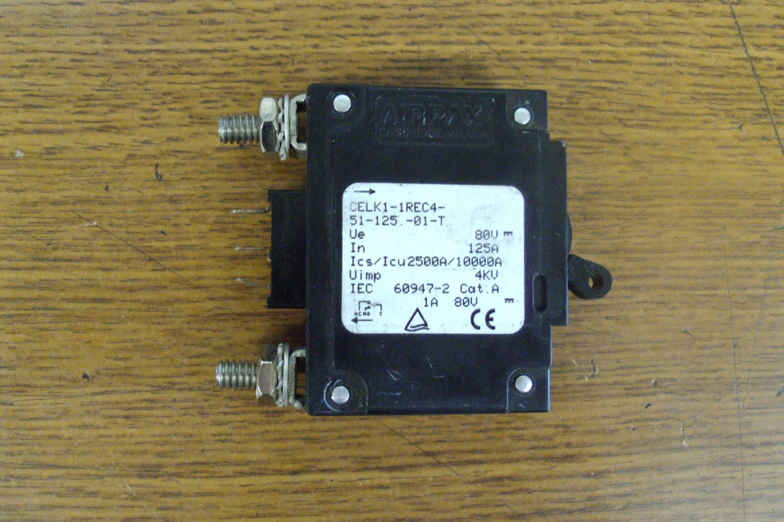 New Airpax 125 Amp Breaker Bullet Style Single Pole 3 Pin CELK1-1REC4-51-125 -01