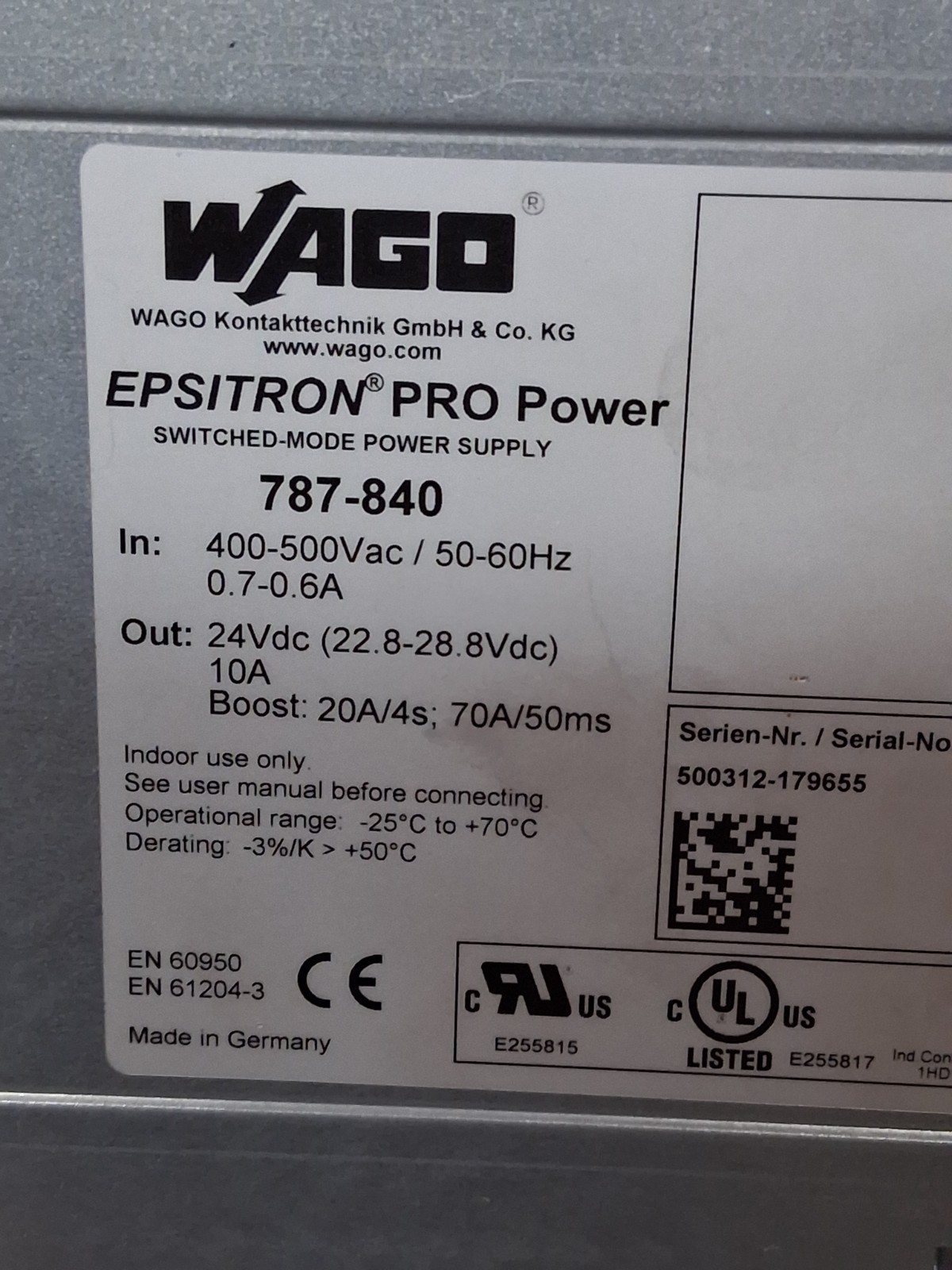 Wago 787-840 EPSITRON PRO Power Supply Free Shipping