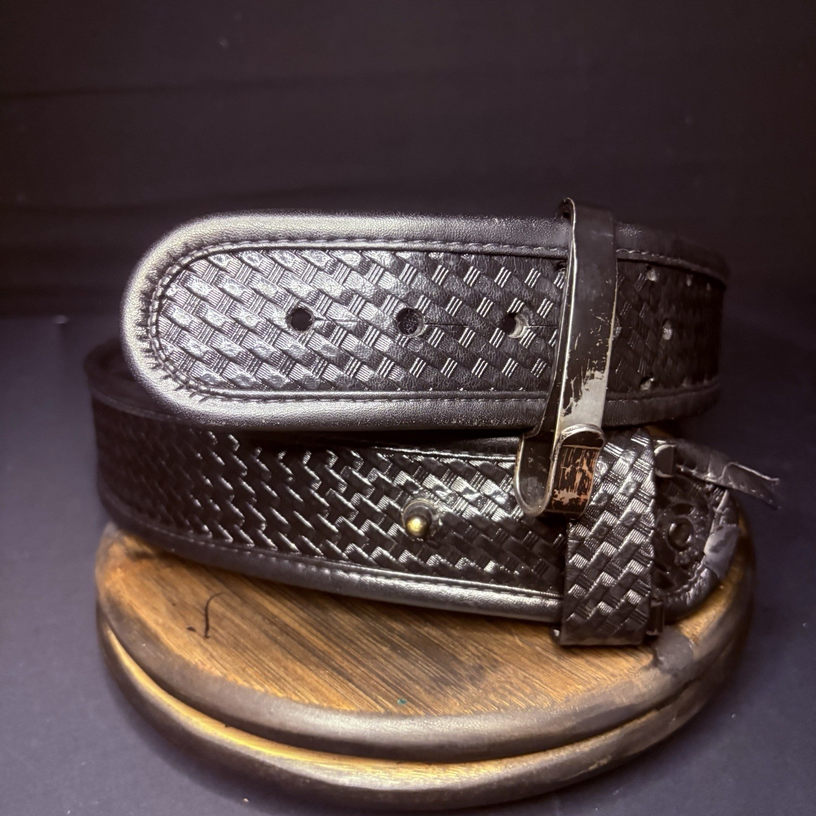 Bianchi Duty Belt Size 34″ AccuMold 7960 w/Keyring Holder Basketweave Leather