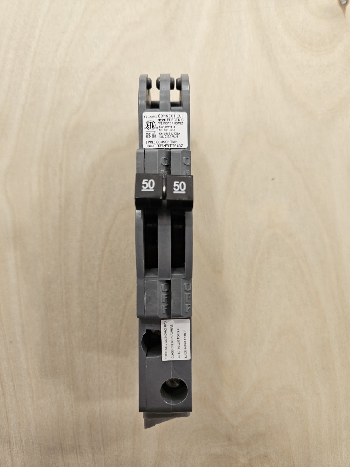 ⚡️Connecticut Electric UBIZ-0250 50A Circuit Breaker – Gray