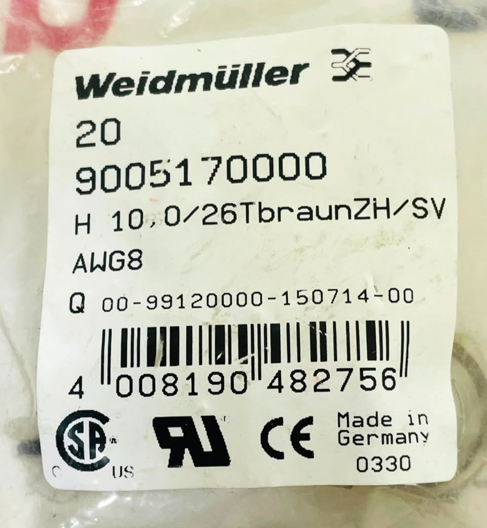 Weidmuller 9005170000 Twin Wire End Ferrules (4 Pcs In Bag)