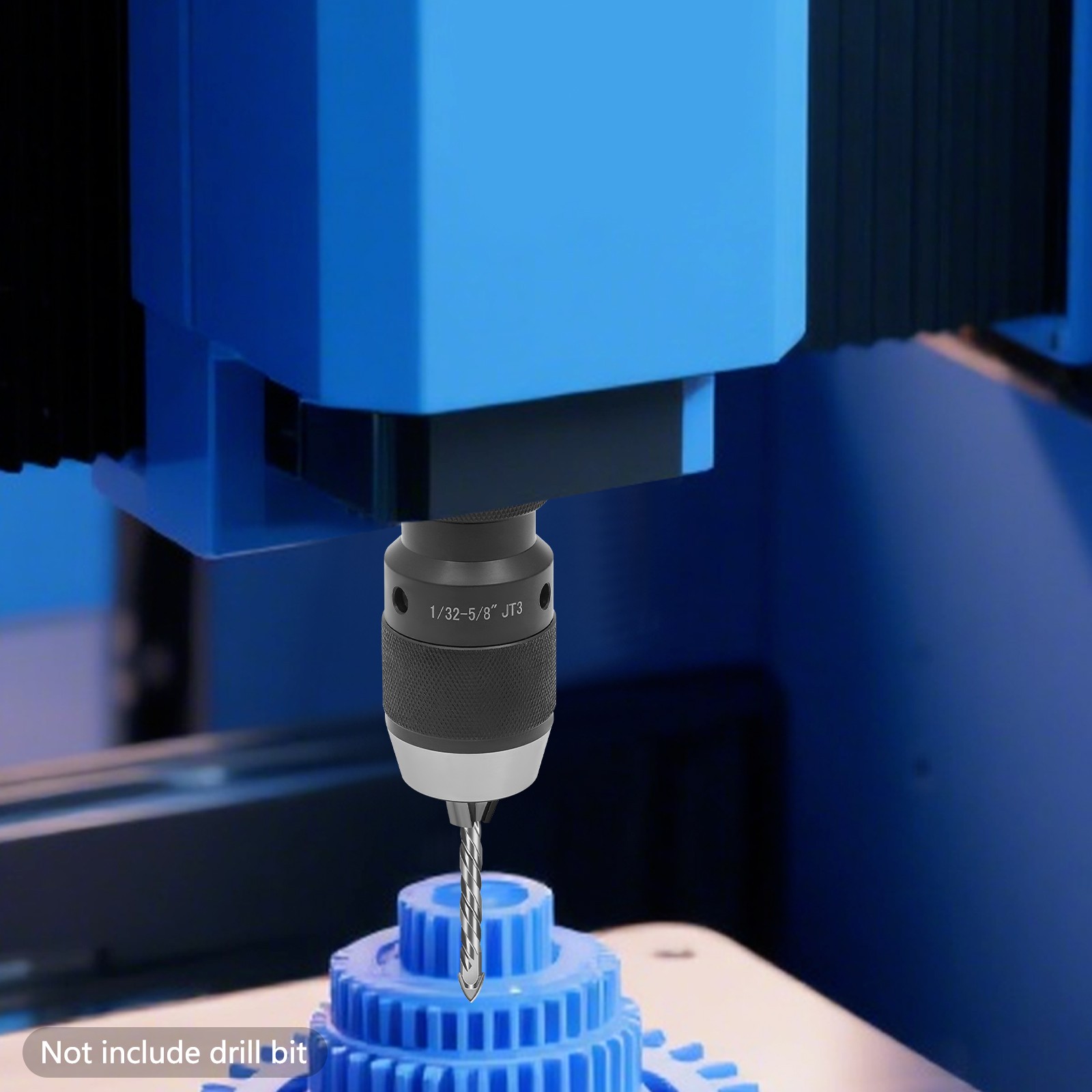 1/32 – 5/8 inches Self-tightening Drill Chuck Set with a Connecting Rod 0.004in