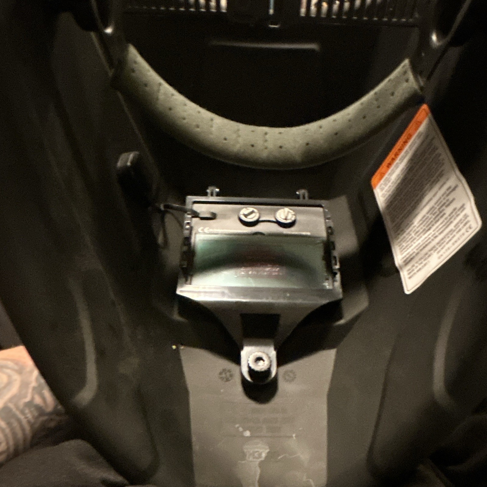 RIDGID Auto-Darkening Welding Helmet Gray/Orange Graphics Auto Darkening Filter