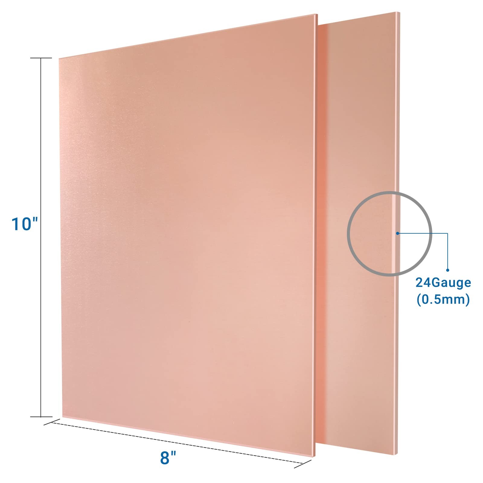 2 Pieces 99.9 Pure Copper Sheet 8 X 10 24 Gauge0.5mm Thickness Film Attache