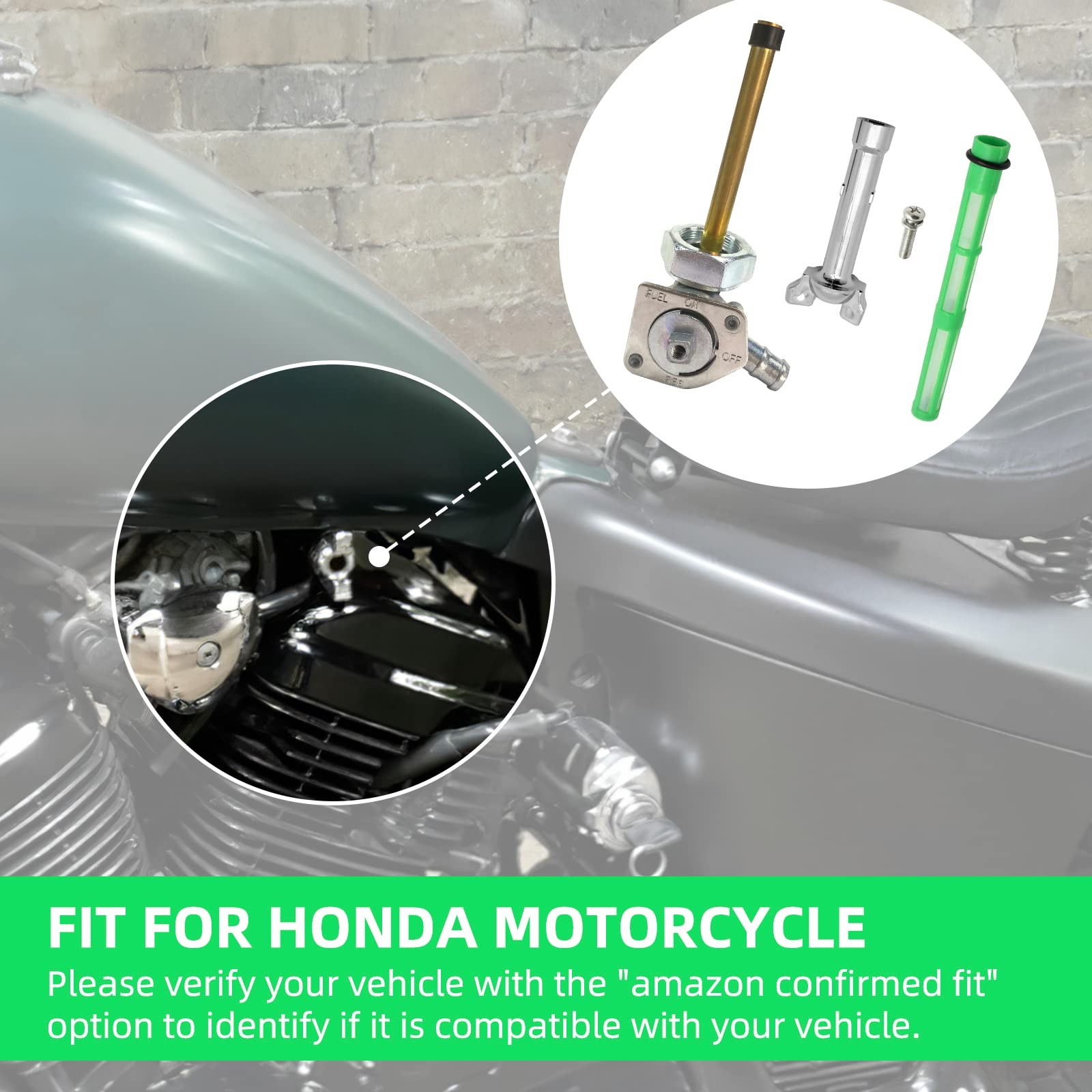 Fuel Cock Petcock Assembly Lever for Honda VT600 Shadow VLX 1988-1996