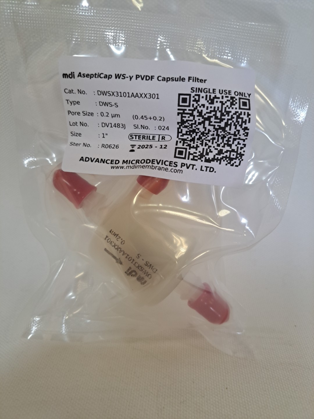 mdi AseptiCap WS-y-PVDF Capsule Filter NEW