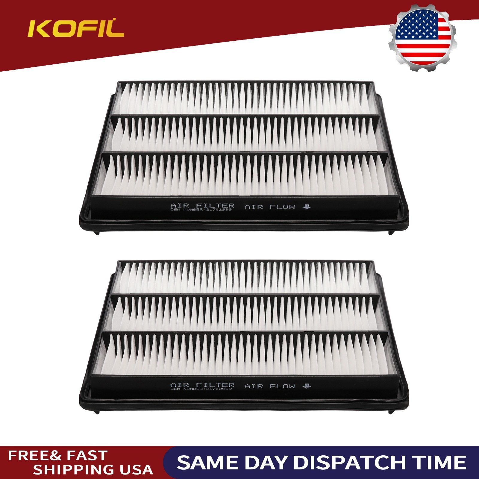 2PCS Engine Air Filter Repl Fit For Volvo Penta D4 D6 D9 D11 Insert 21702999 381