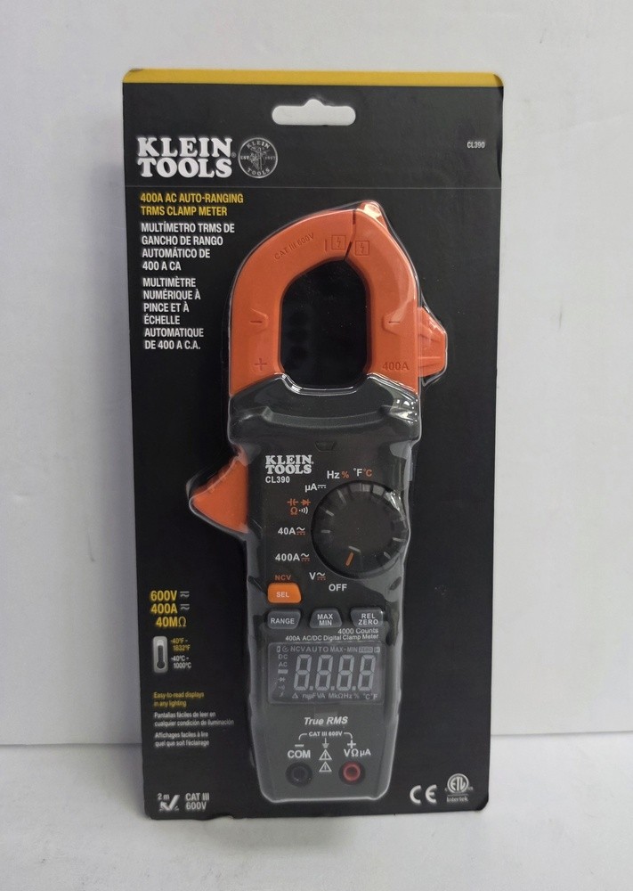 Klein Tools CL390 400A AC Auto-Ranging TRMS Clamp Meter 